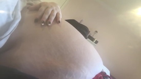 Fat gurgly stuffed belly